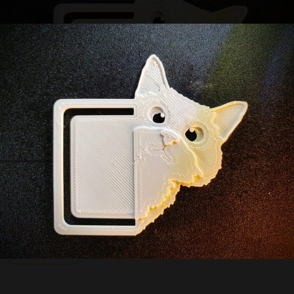 3D Printed Cat-Shaped Bookmark